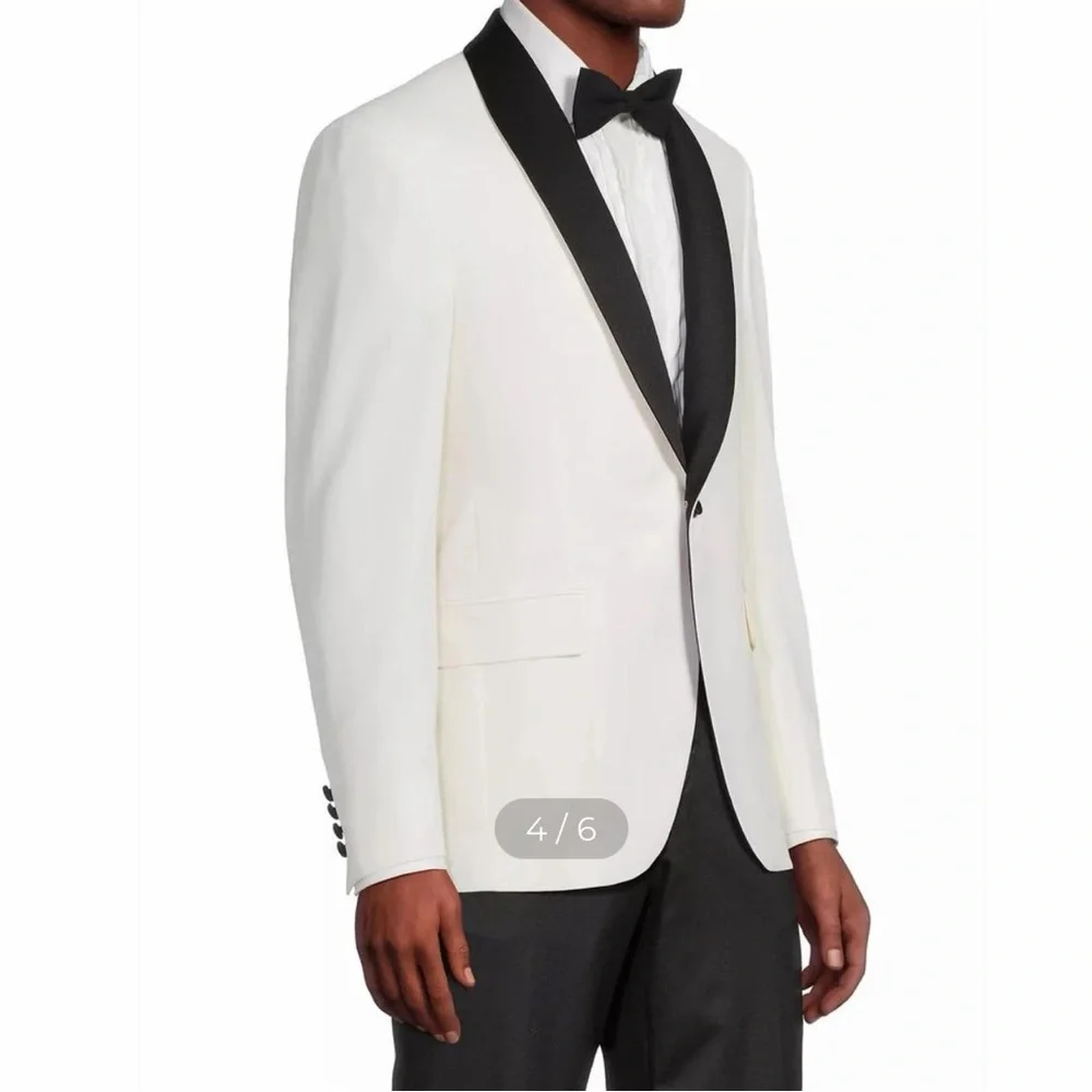 Ted Baker Off white  Tuxedo Jacket Blazer with Black Shawl Collar